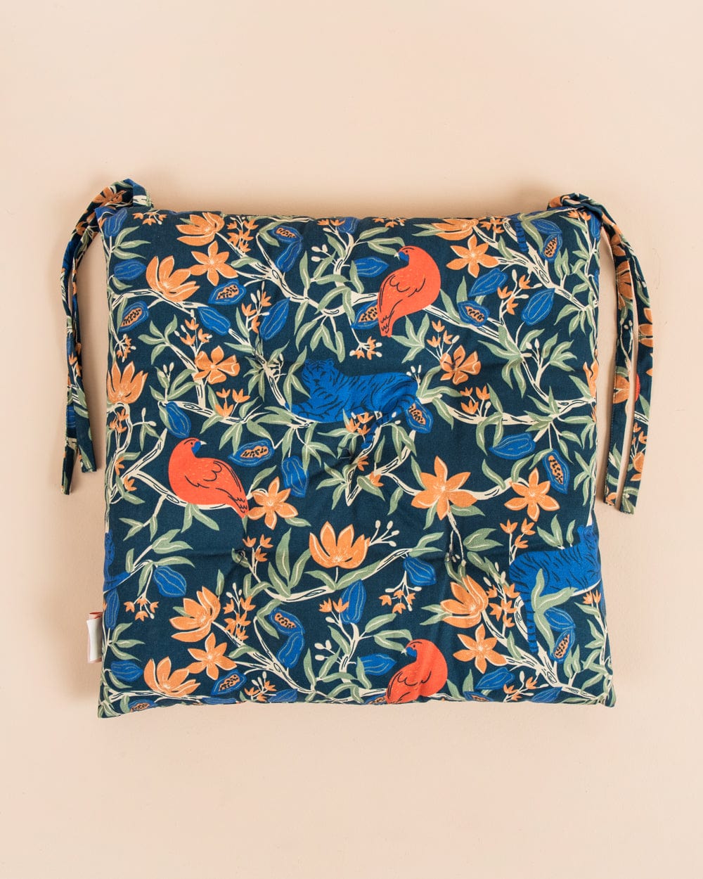 Chumbak Feather Flaunt Seat Cushion - Blue