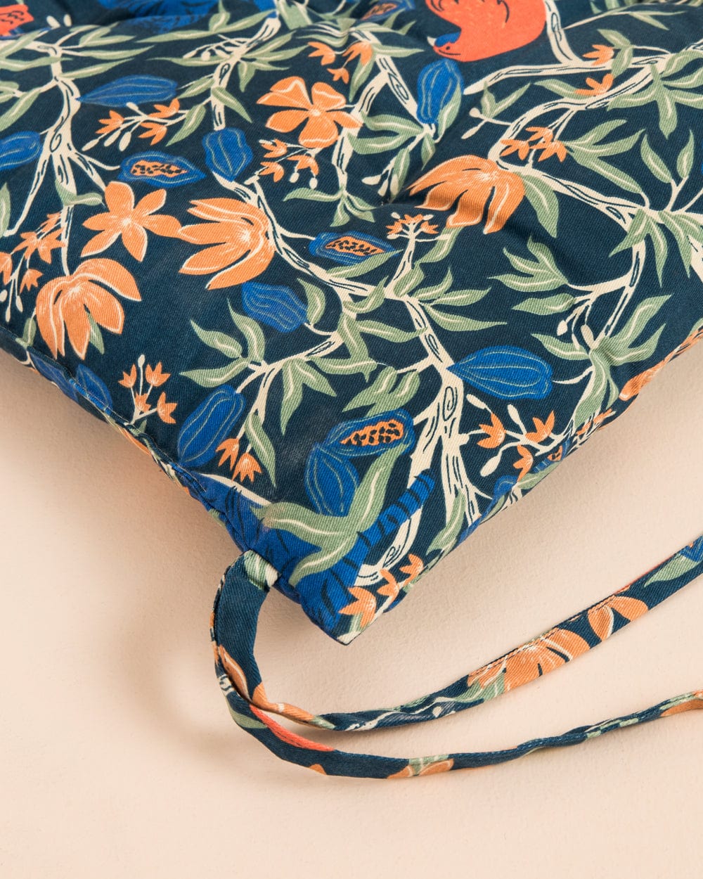 Chumbak Feather Flaunt Seat Cushion - Blue