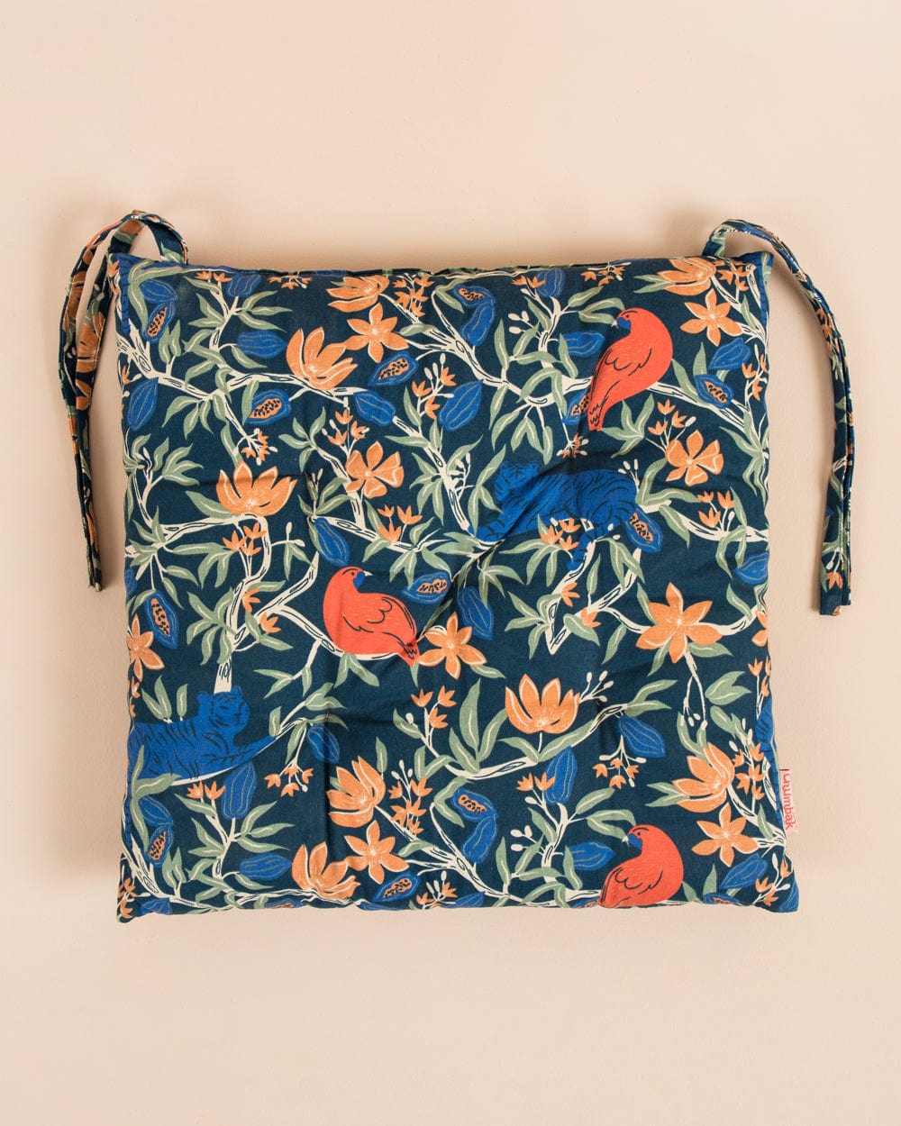 Chumbak Feather Flaunt Seat Cushion - Blue