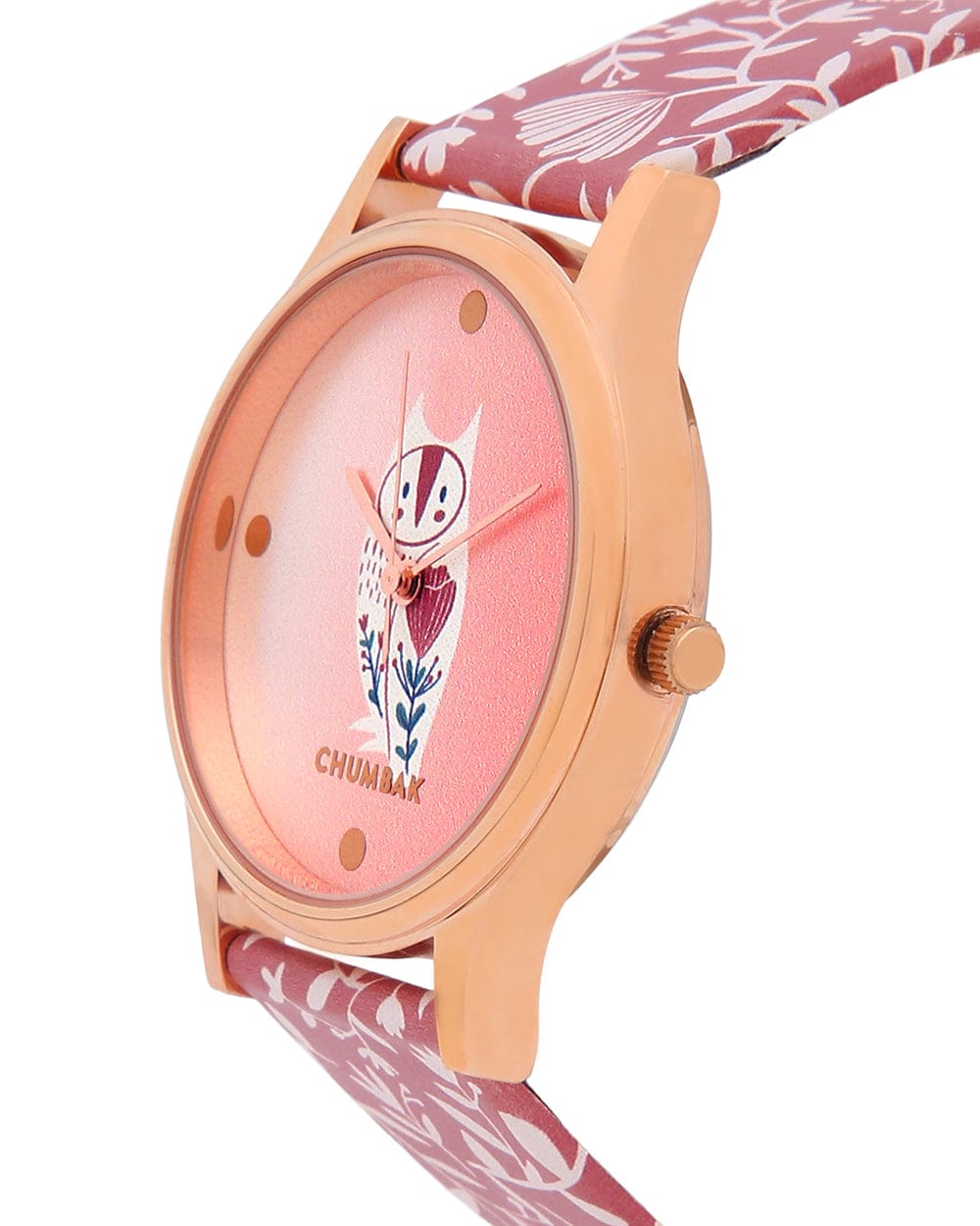Chumbak TEAL by Chumbak Tropical Owl Ombre Watch Earthy Pink