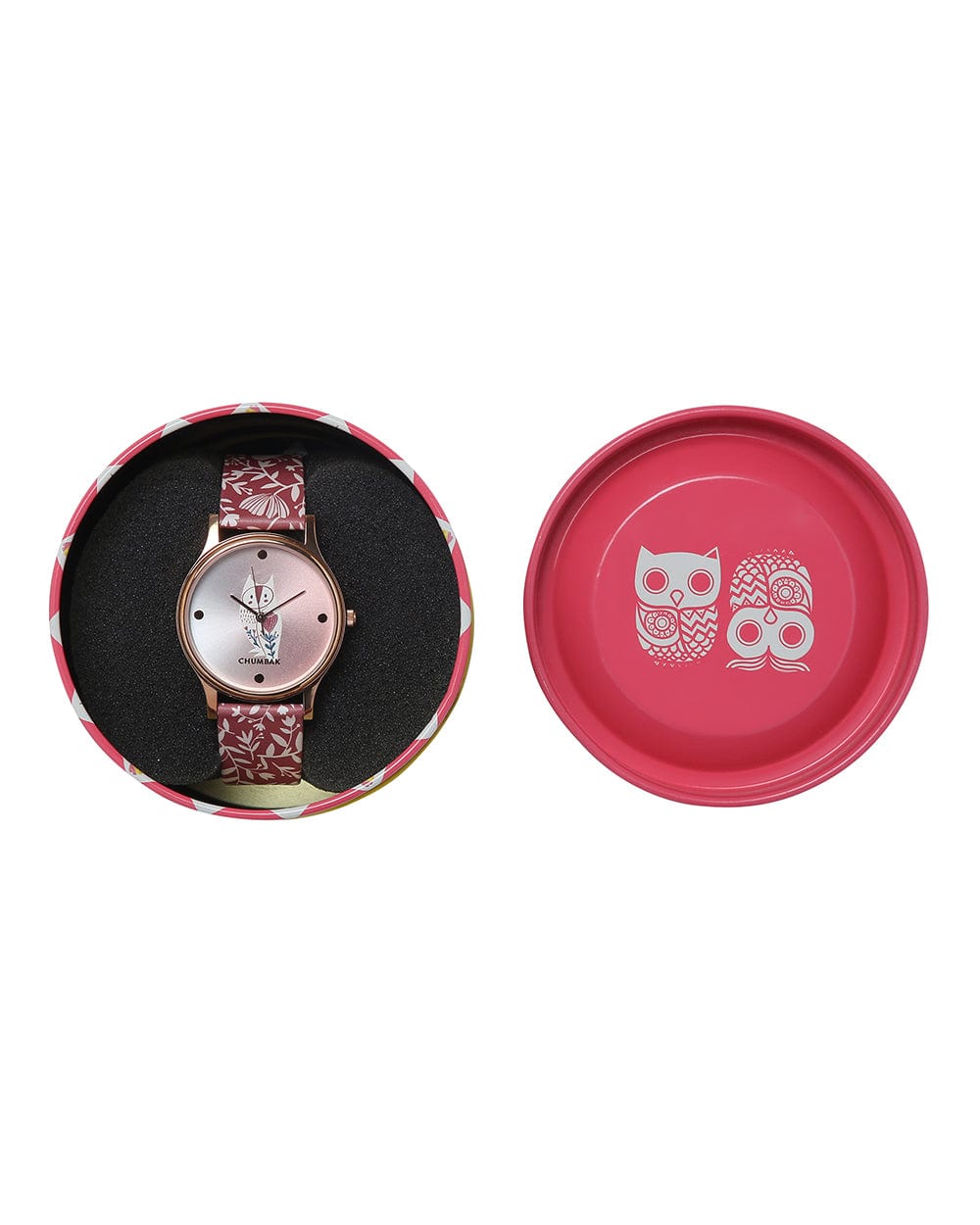 Chumbak TEAL by Chumbak Tropical Owl Ombre Watch Earthy Pink