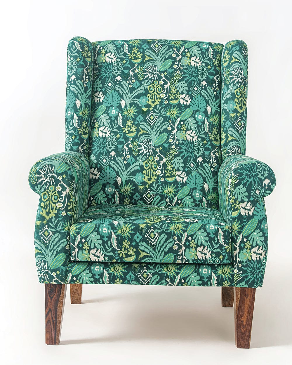 Chumbak The Begum Wing Chair - Tropical Ikkat