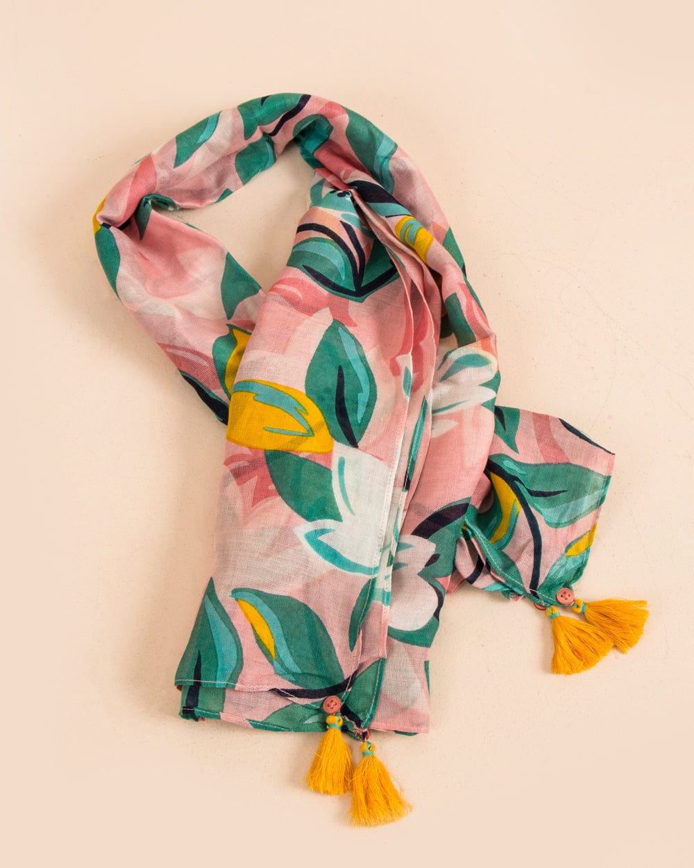 Chumbak Peach Grove Printed Square Scarf