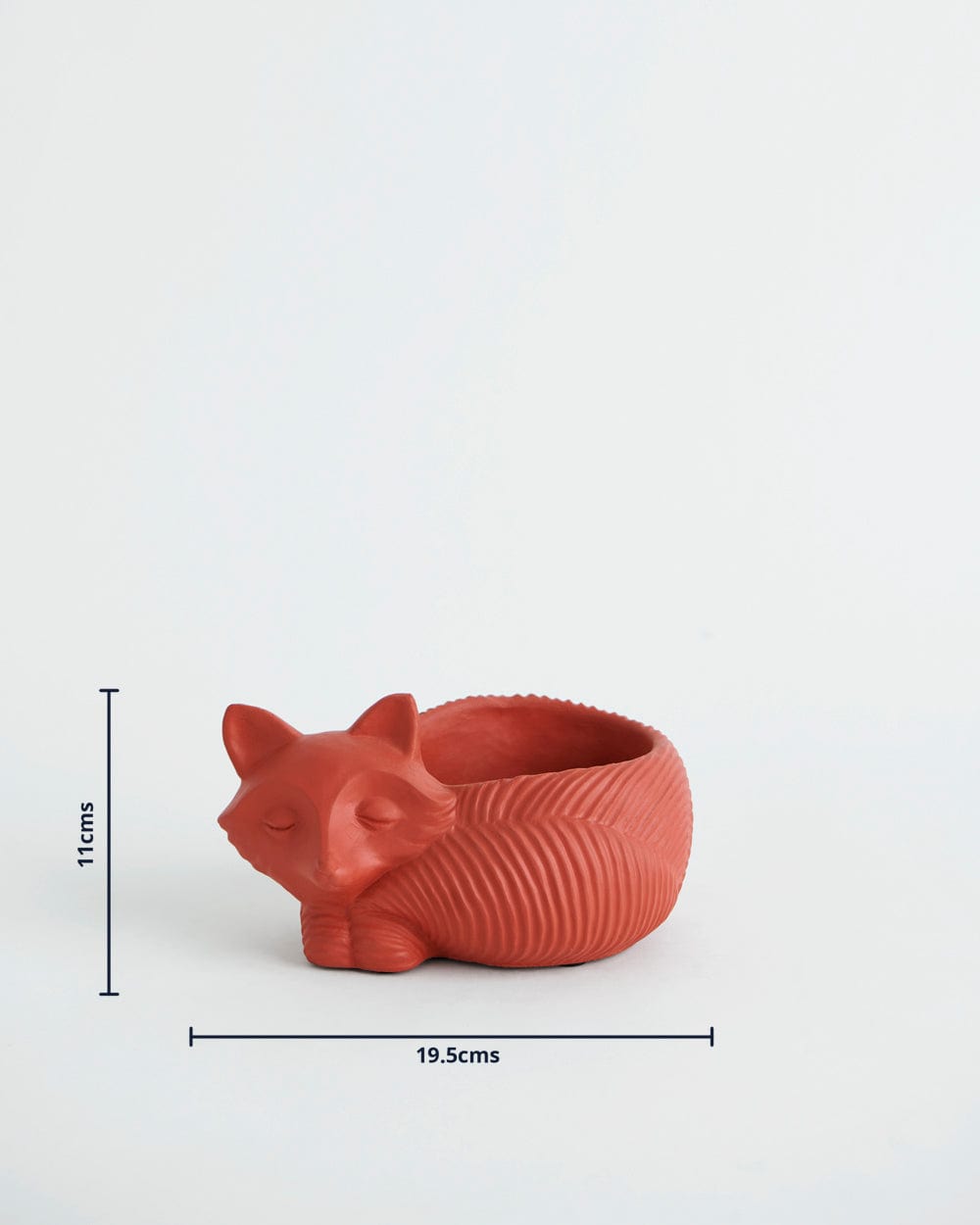 Chumbak Resting Fox - Cement Planter - Red