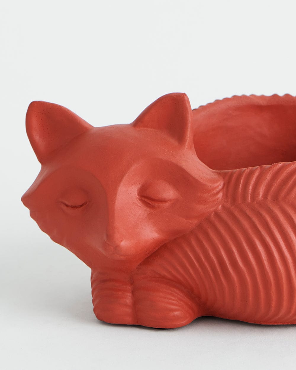 Chumbak Resting Fox - Cement Planter - Red