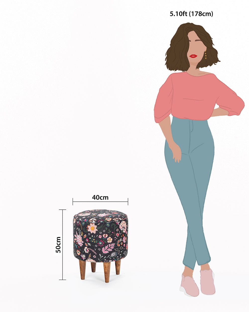 Chumbak The French Pouffe - Bohemian Paisleys