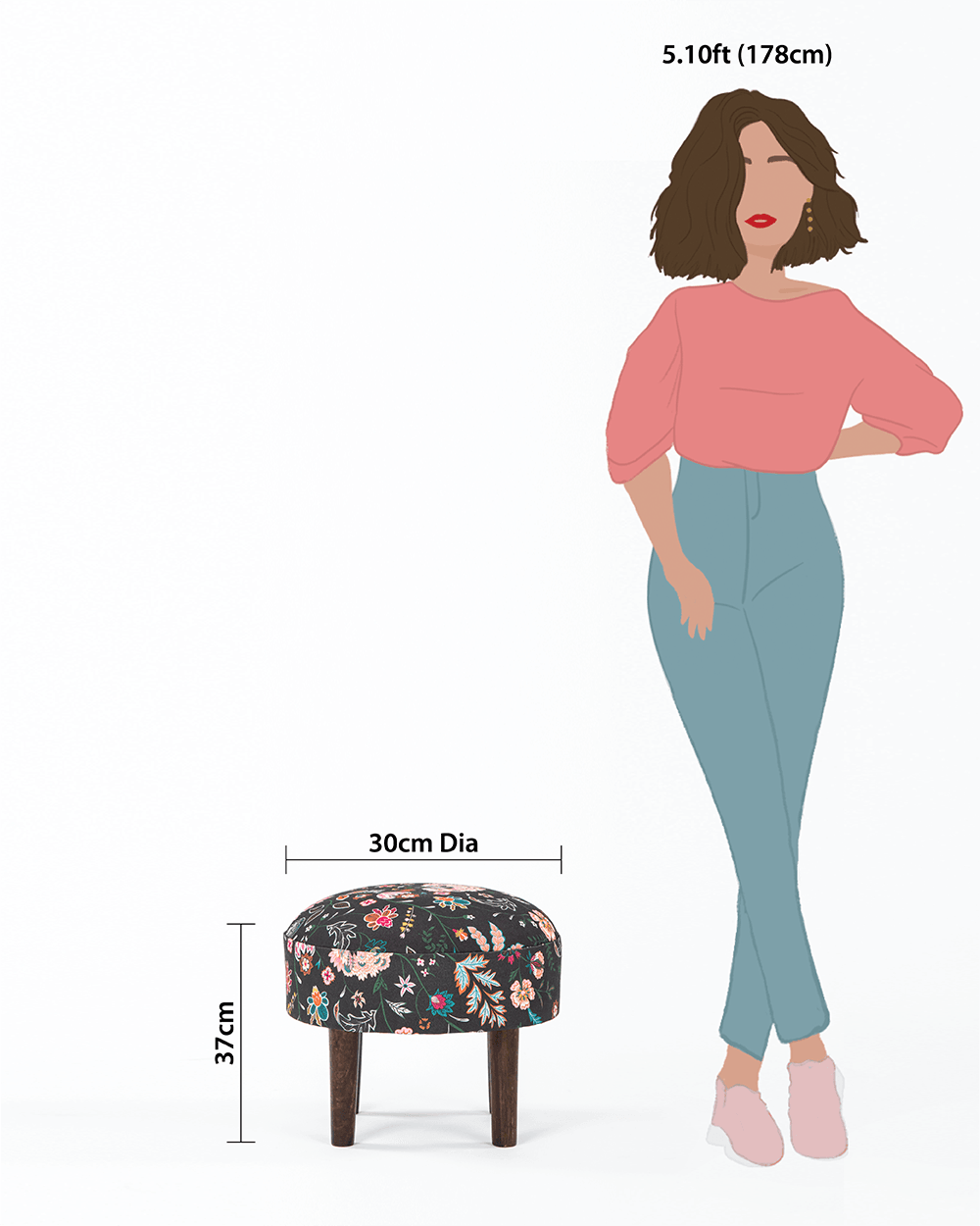 Chumbak Begum Foot Rest Small- Bohemian Paisleys