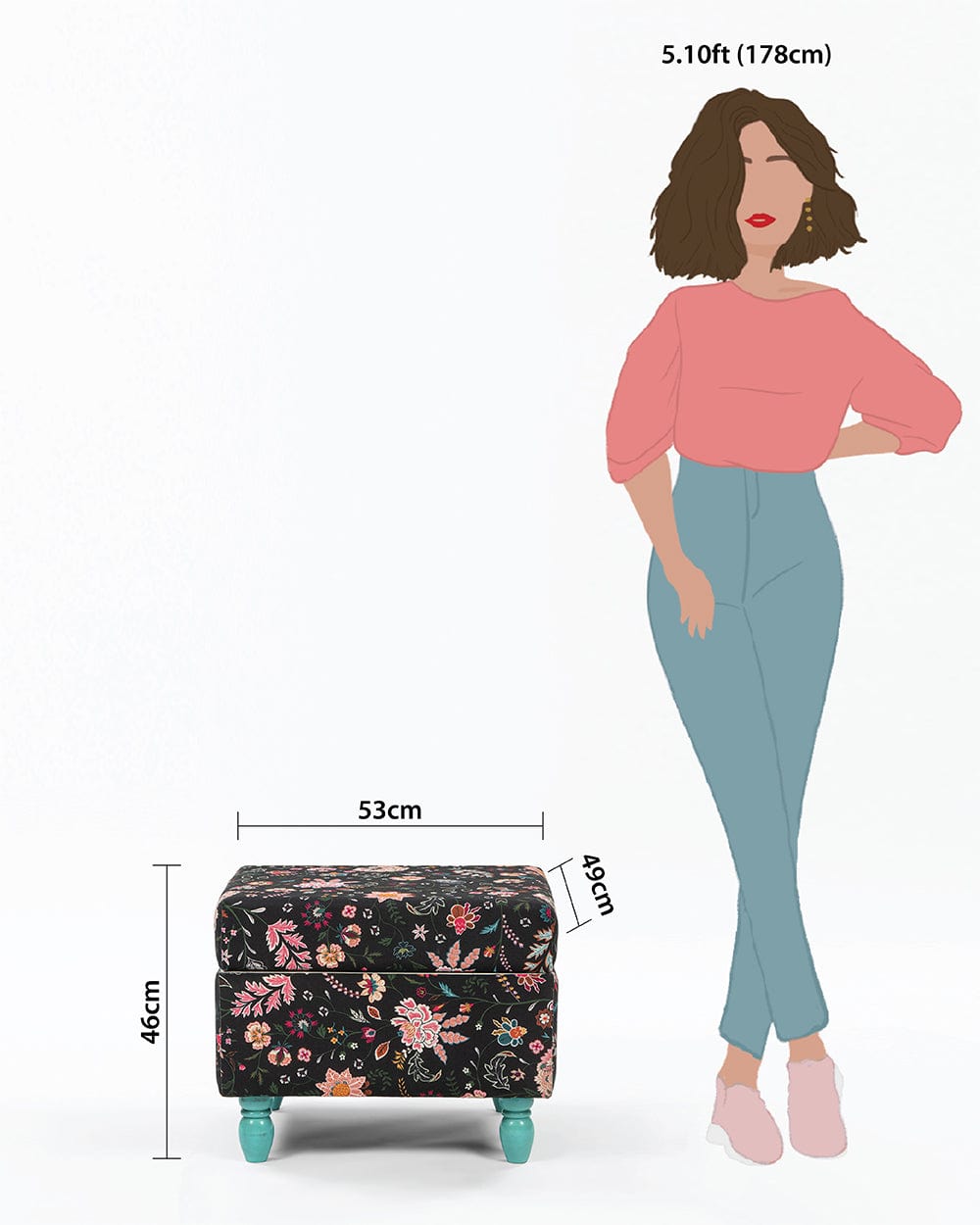 Chumbak Modern Trunk Storage Ottoman