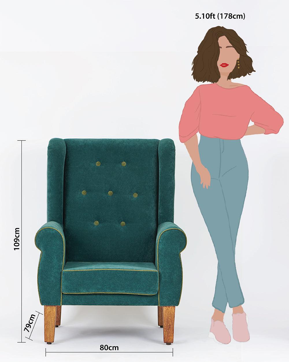 Chumbak Begum Wing Chair - Plain