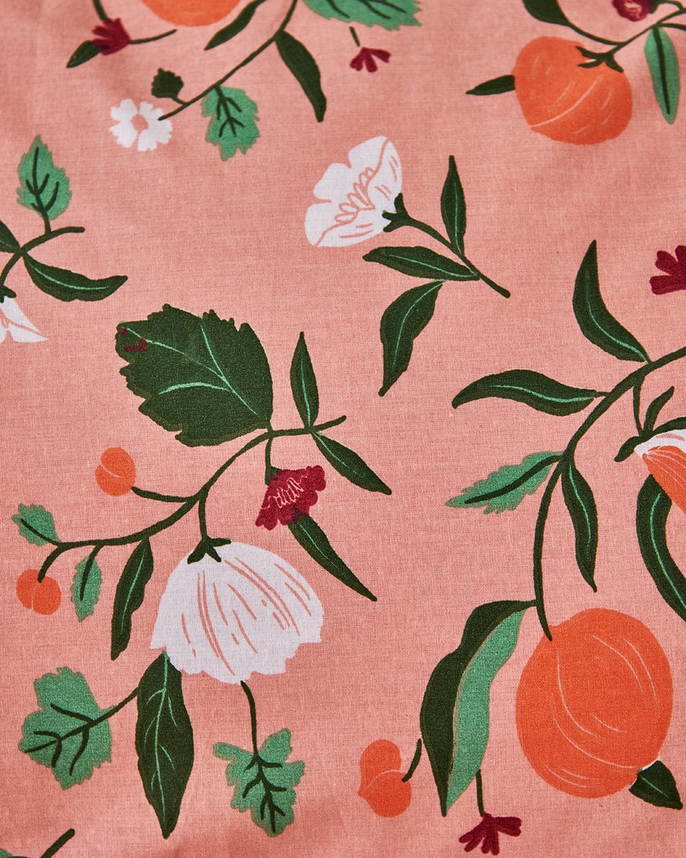 Chumbak TEAL By Chumbak Spain Peaches Bedsheet Set - Queen, 136TC