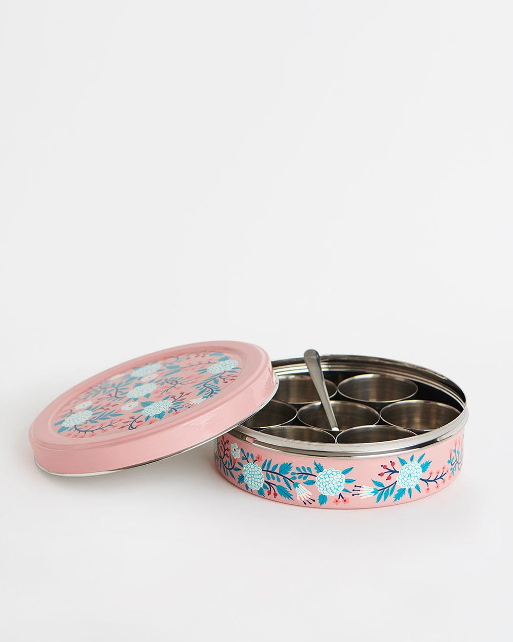 Chumbak Peach Floral Steel Spice Box