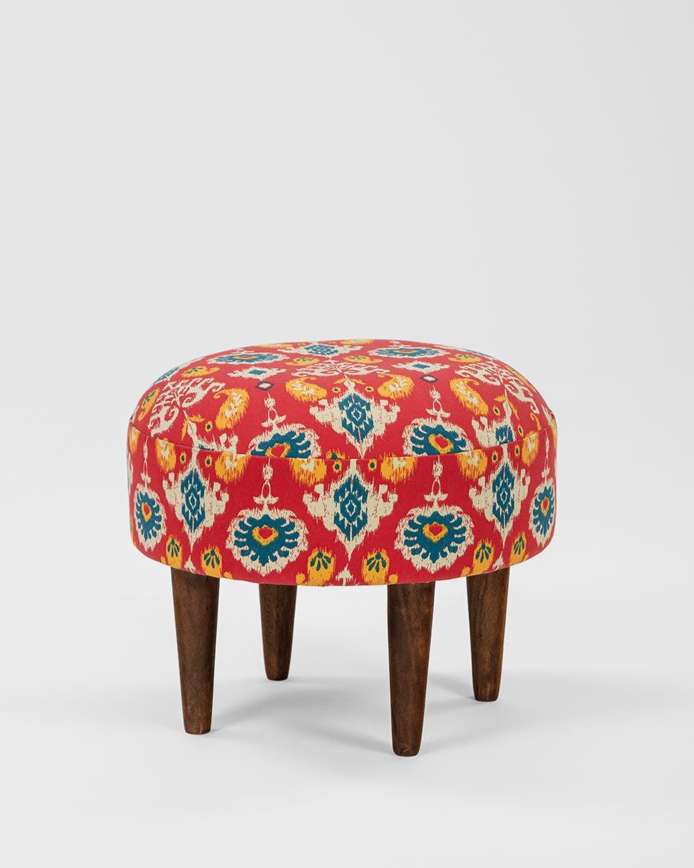 Chumbak Begum Foot Rest - Red Ikkat