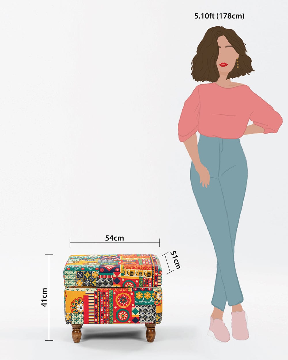 Chumbak Modern Trunk Storage Ottoman