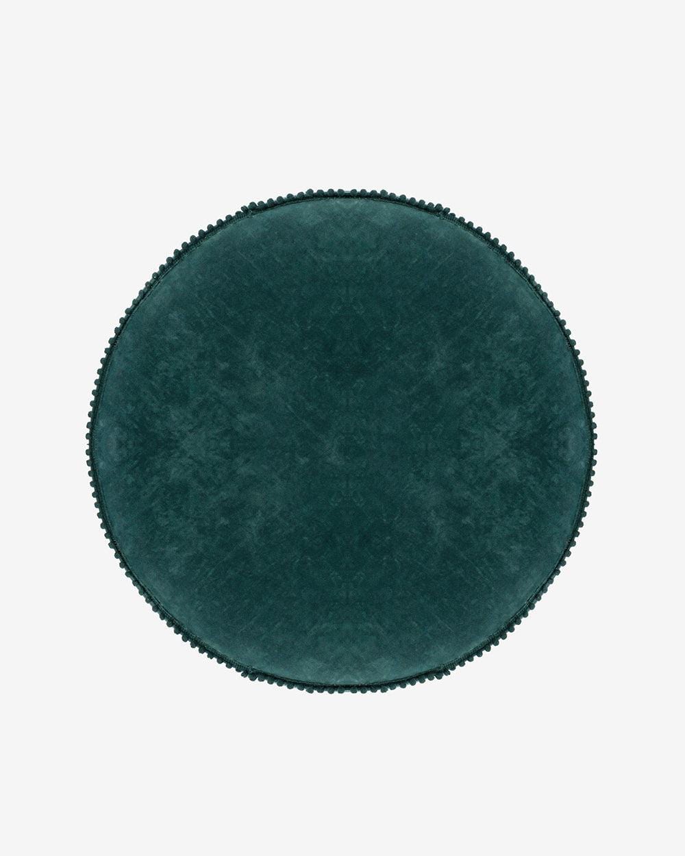 Chumbak Begum Foot Rest Velvet - Dark Green