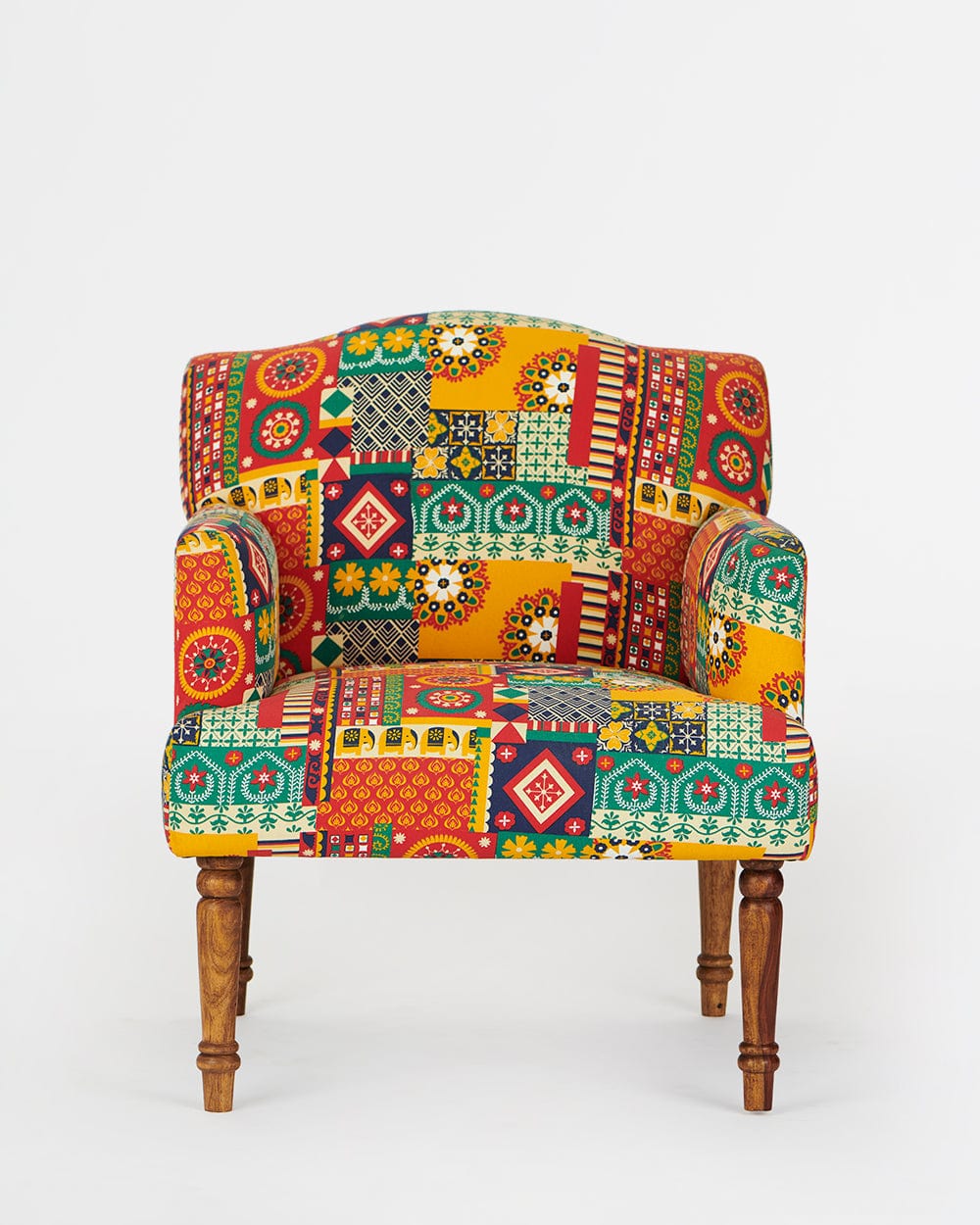 Chumbak Nawab Arm Chair-Floral Swirls