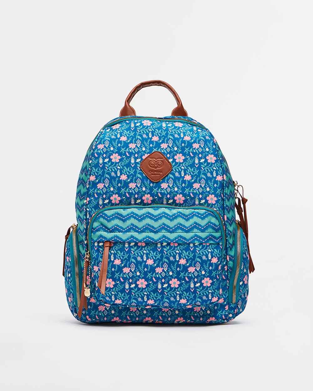 Chumbak Vacay Floral Backpack-Teal