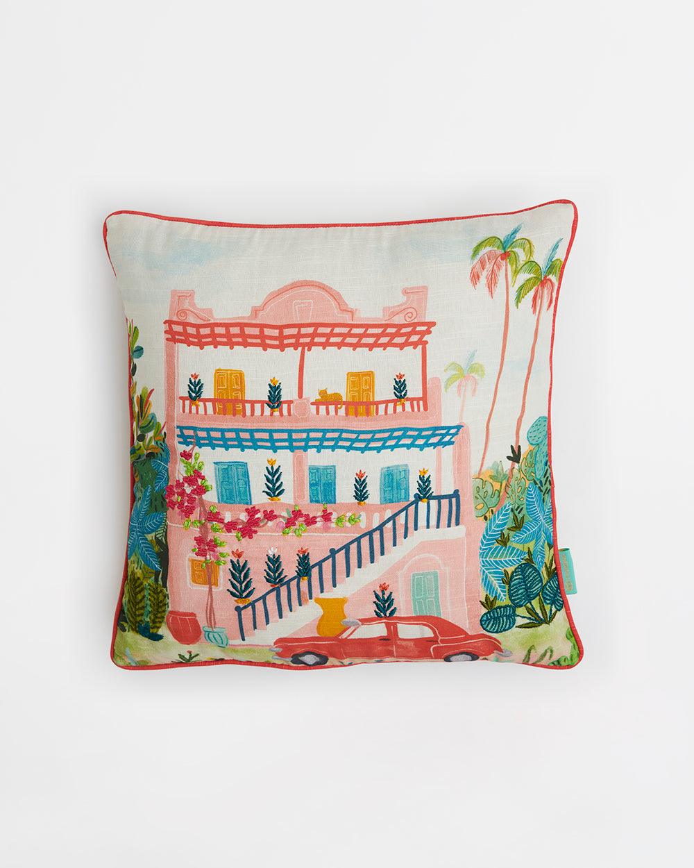 Chumbak Countryside Ikkat Cushion Set of 3 -16”