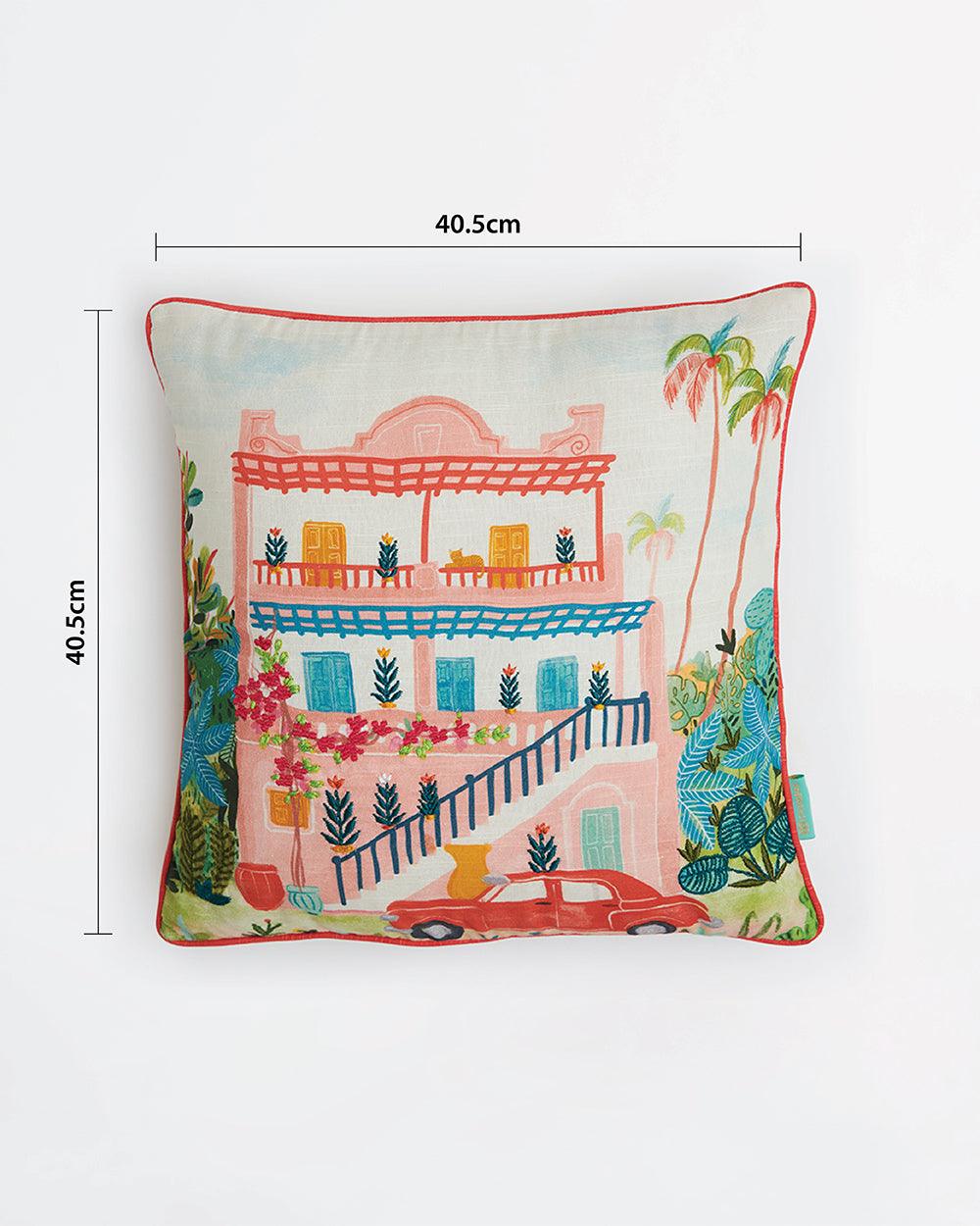 Chumbak Countryside Ikkat Cushion Set of 3 -16”