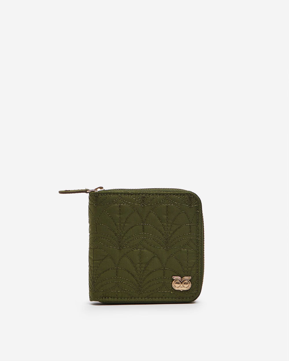 Chumbak Jungle Folk Quilted Mini Wallet-Olive