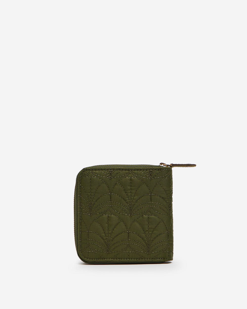 Chumbak Jungle Folk Quilted Mini Wallet-Olive
