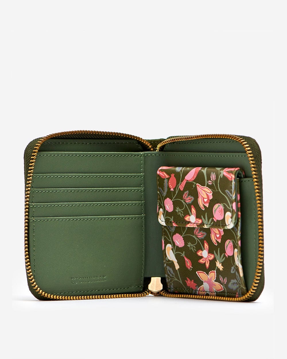 Chumbak Jungle Folk Quilted Mini Wallet-Olive