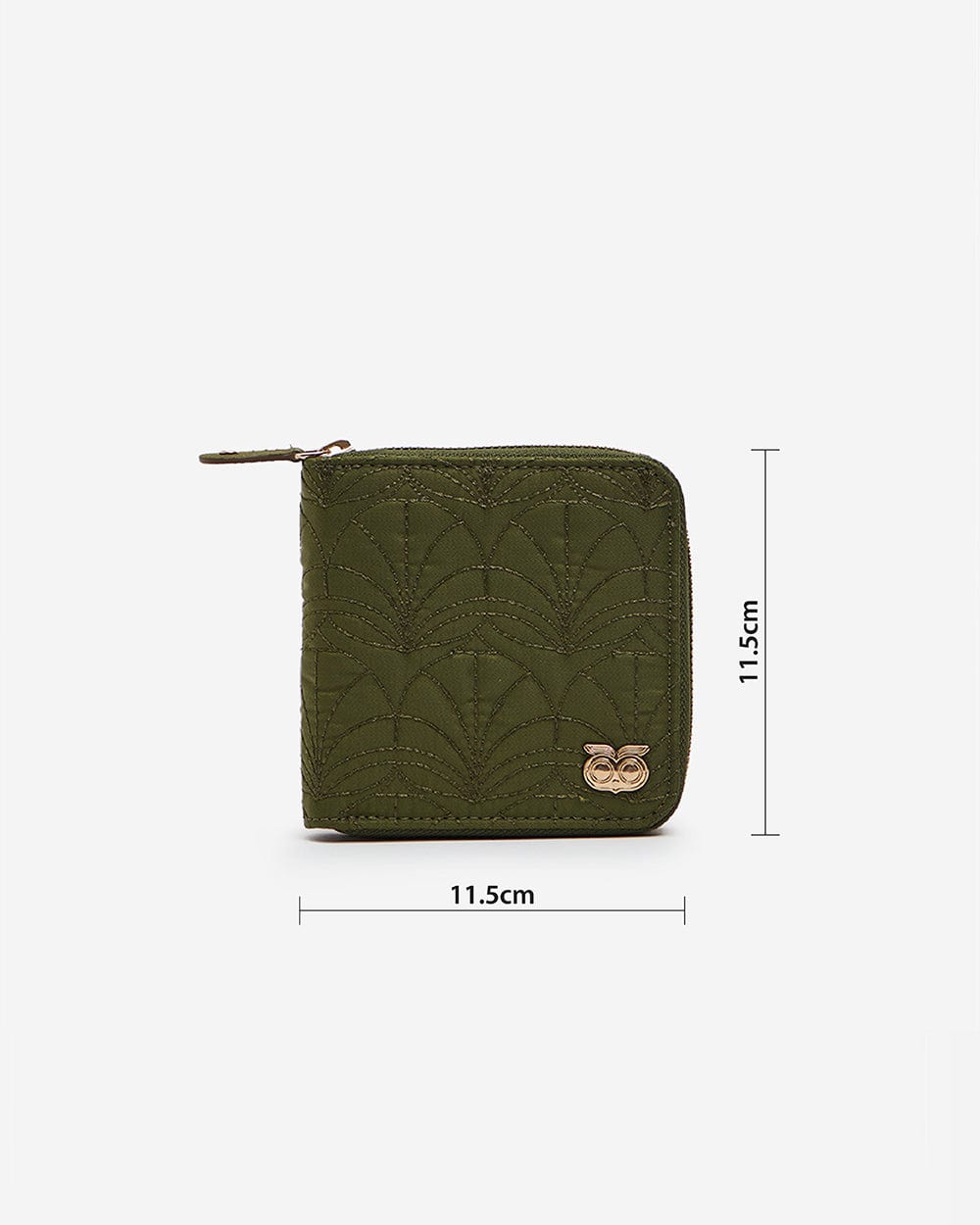Chumbak Jungle Folk Quilted Mini Wallet-Olive