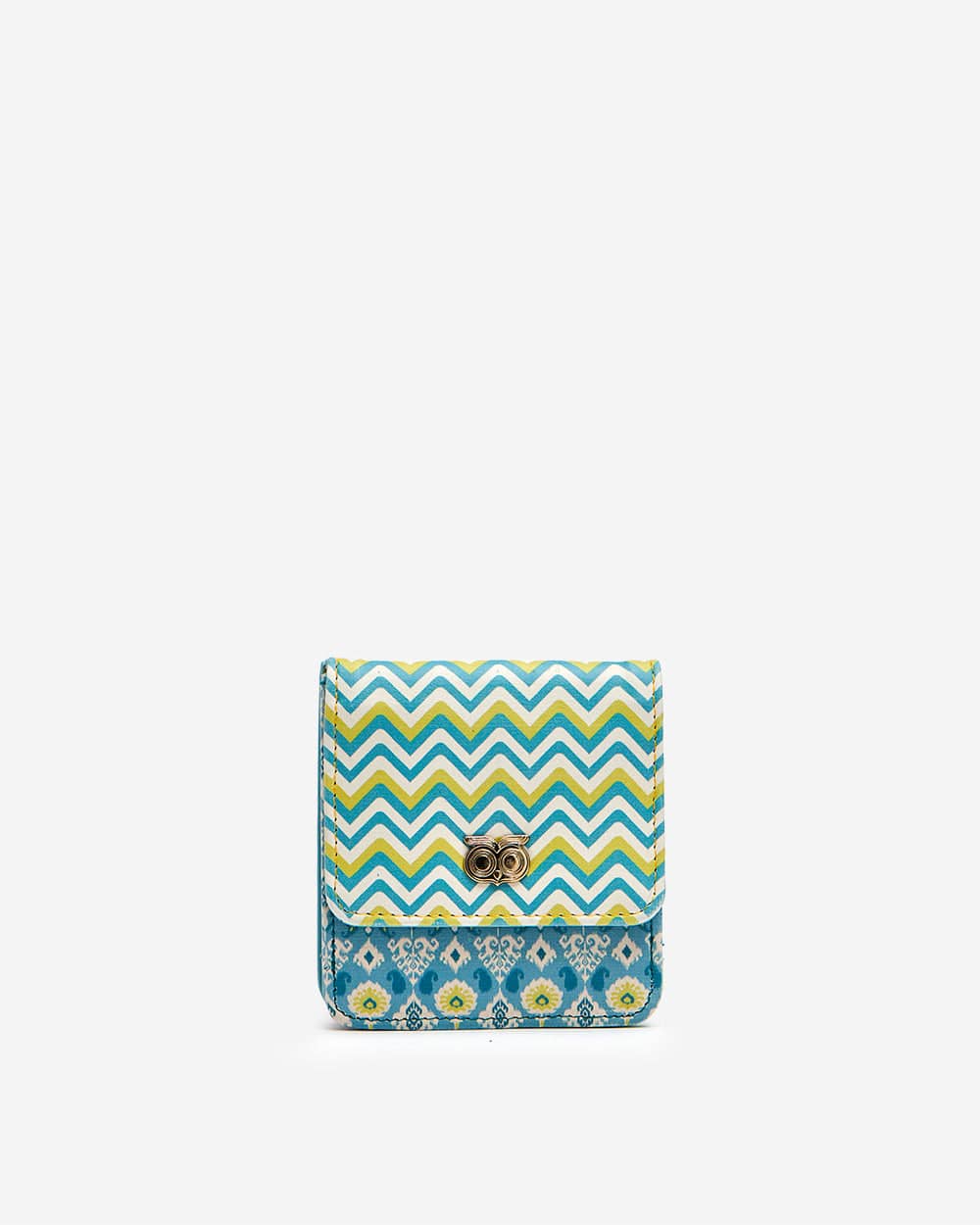 Chumbak Ikkat Chevron Wallet - Blue