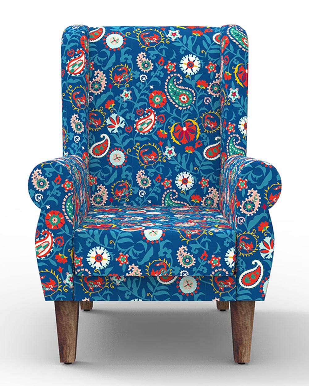 Chumbak Begum Wing Chair - India Paisleys Blue