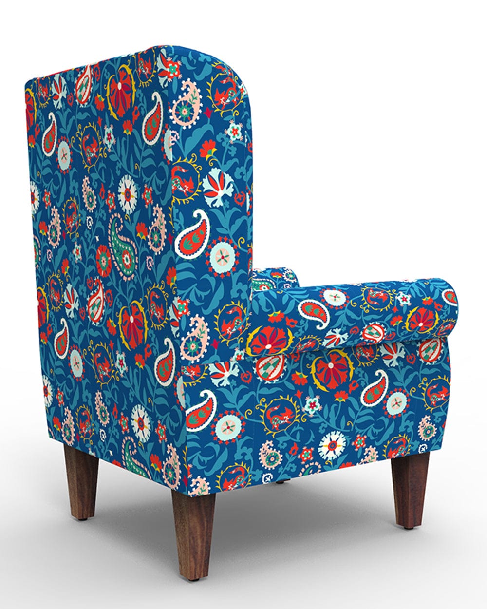 Chumbak Begum Wing Chair - India Paisleys Blue