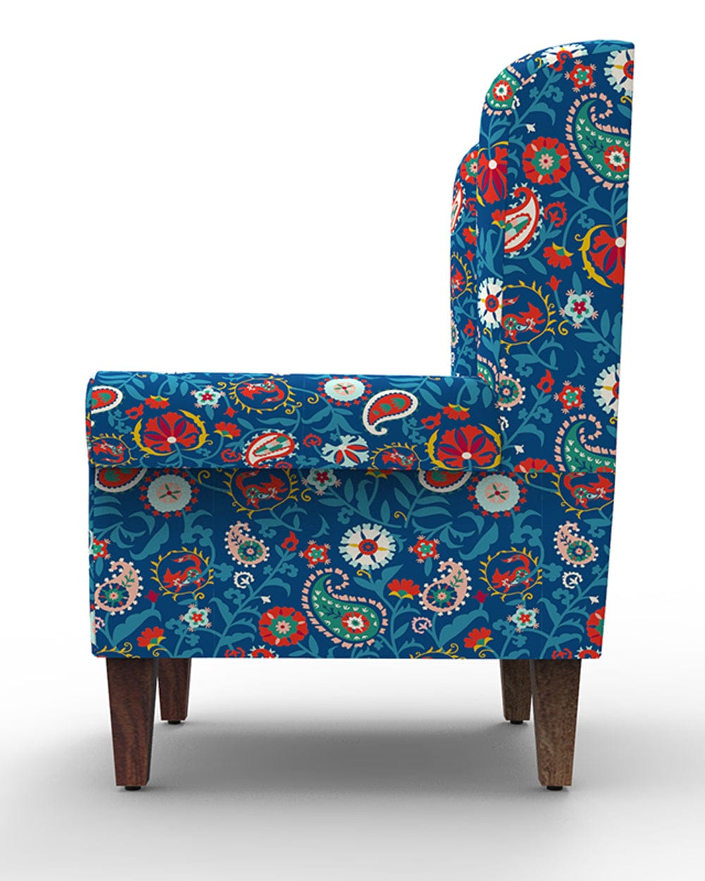 Chumbak Begum Wing Chair - India Paisleys Blue