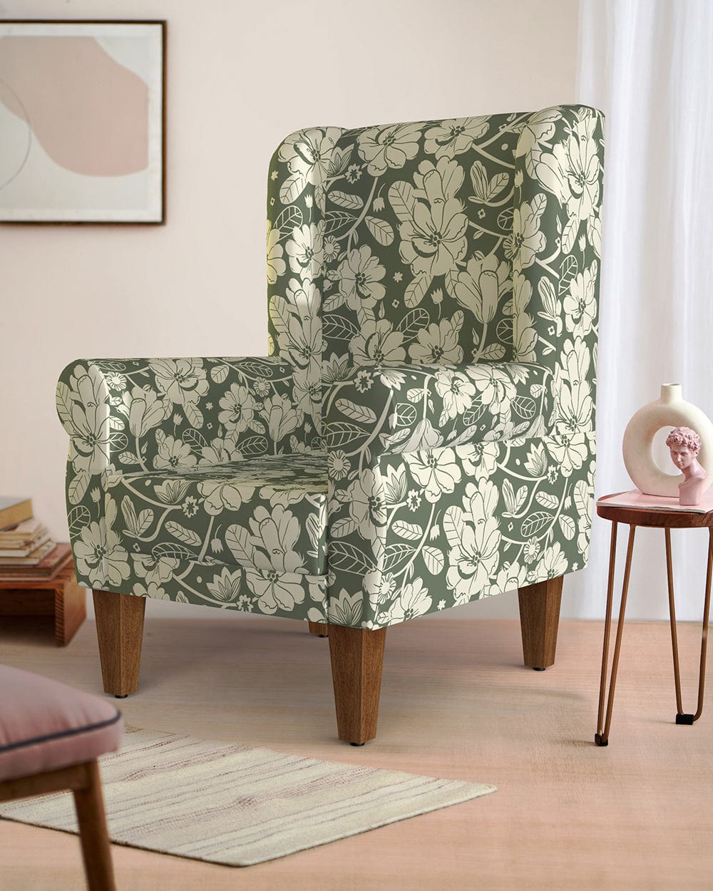 Chumbak Begum Wing Chair - Grey's Garden