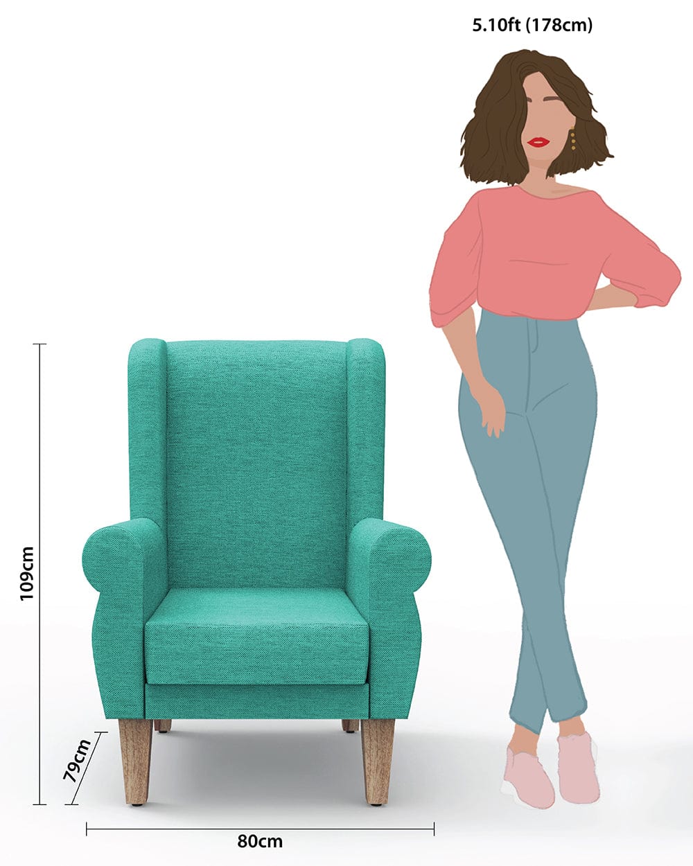 Chumbak The Begum Wing Chair -Printed