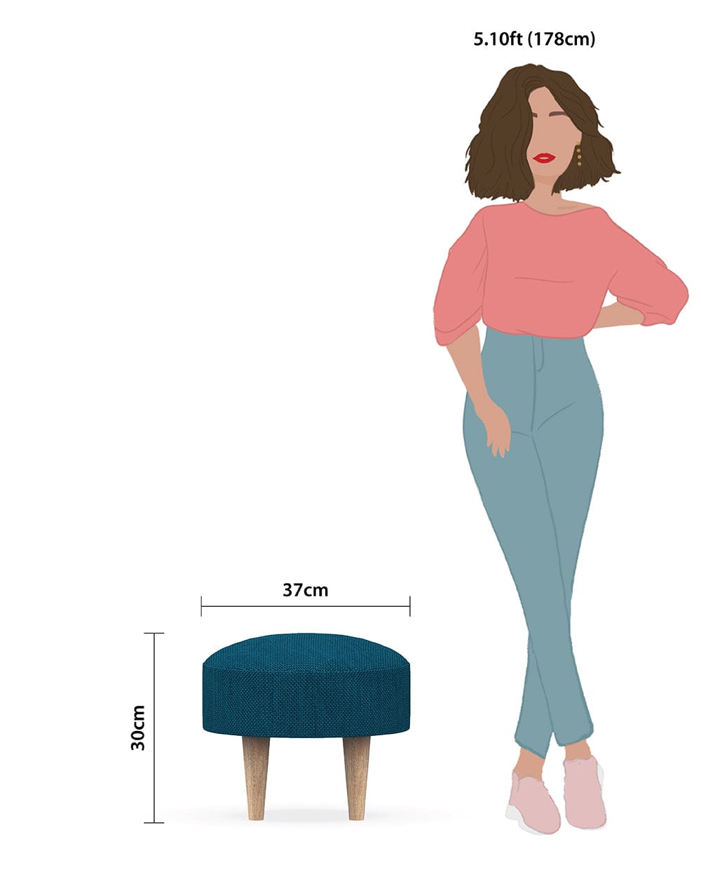 Chumbak Begum Foot Rest -Mediterranian Blue