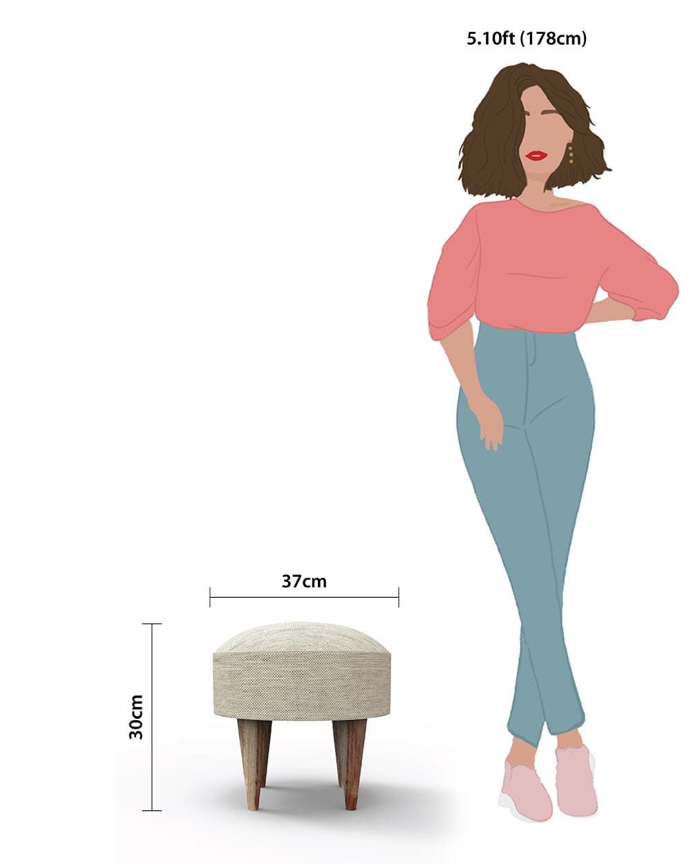 Chumbak Begum Foot Rest - Plain