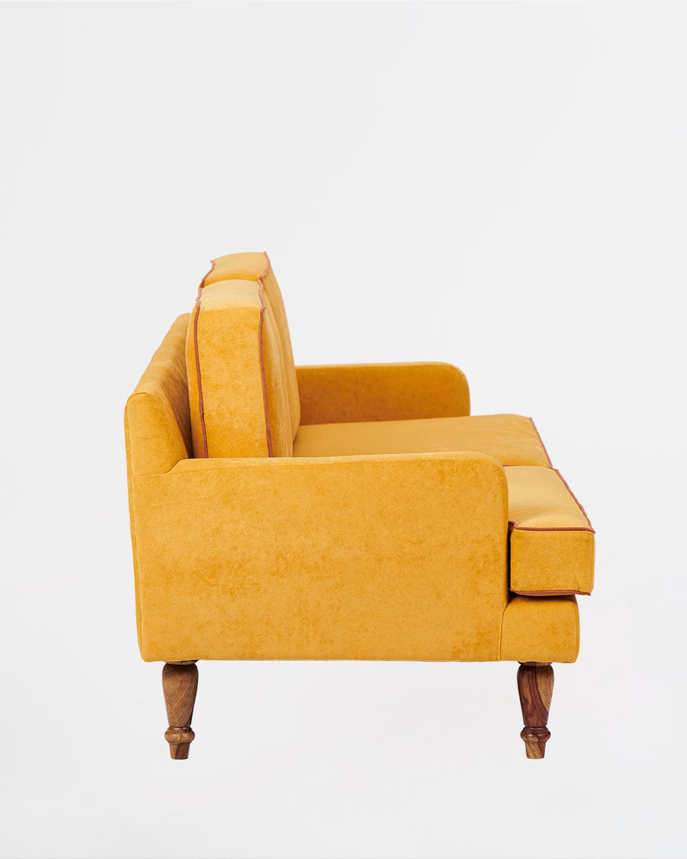 Chumbak Nawaab Couch - 3 Seater, Velvet Mustard