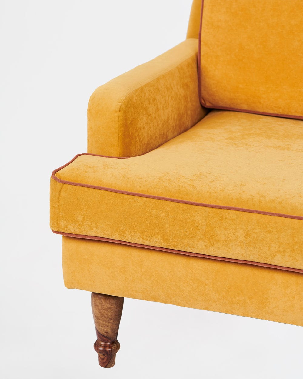 Chumbak Nawaab Couch - 3 Seater, Velvet Mustard