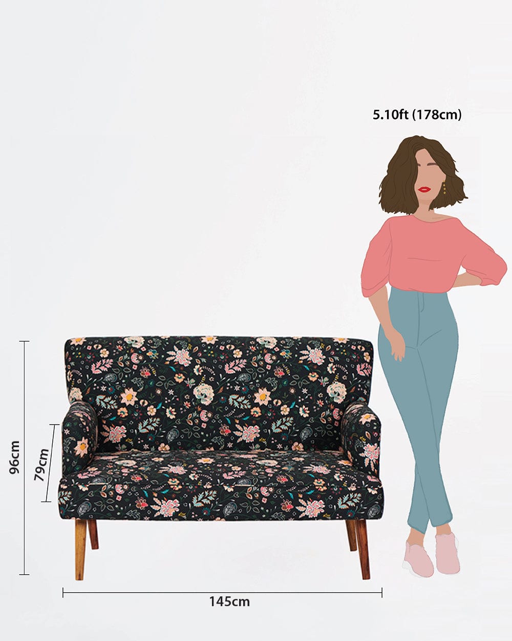 Chumbak Memsaab Loveseat-2 seater, Bohemian Paisley