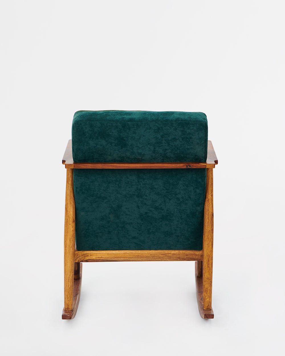 Chumbak Memsaab Rocking Chair Velvet-Dark Green