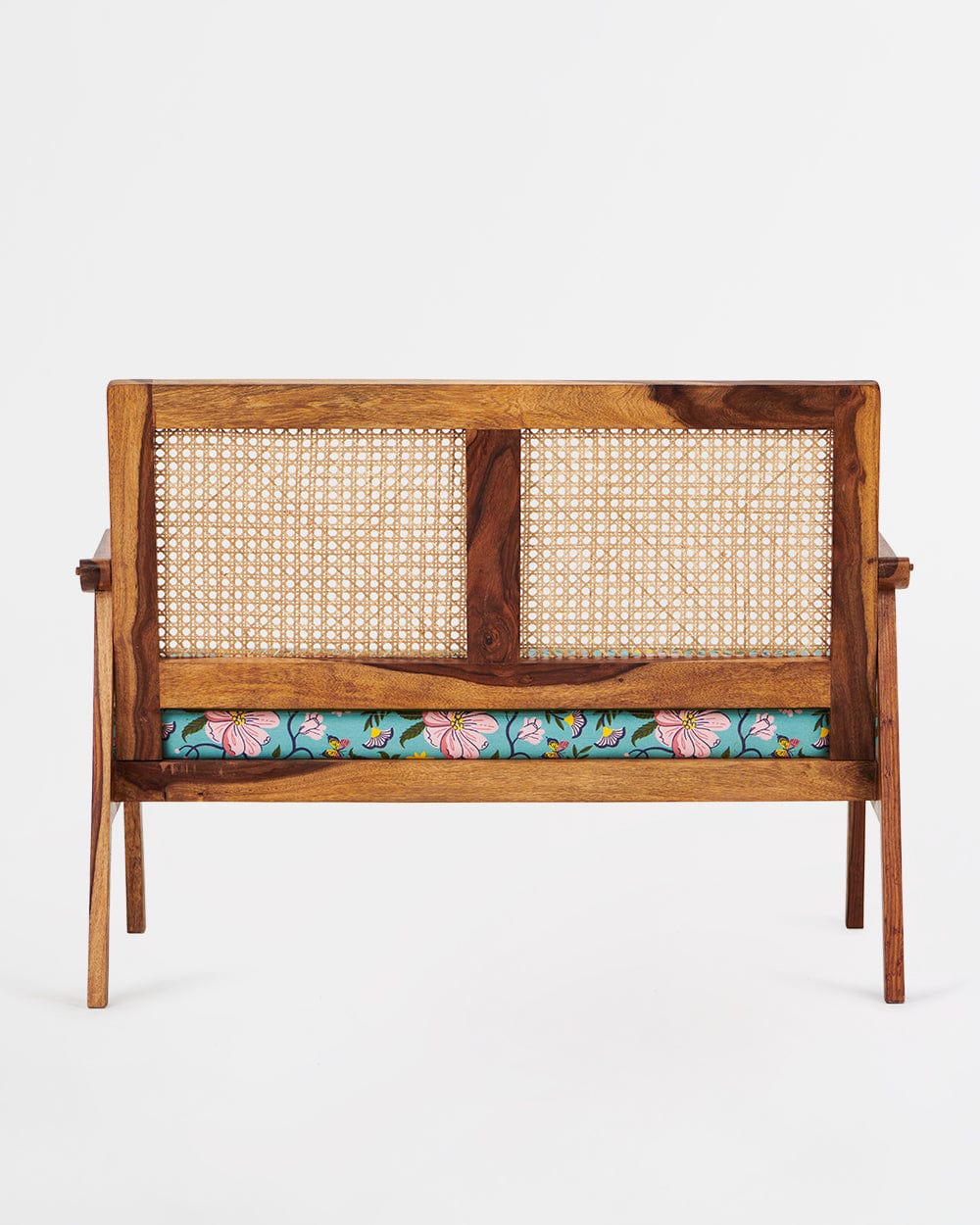 Chumbak French Rattan Loveseat-2 seater,Spring Bloom