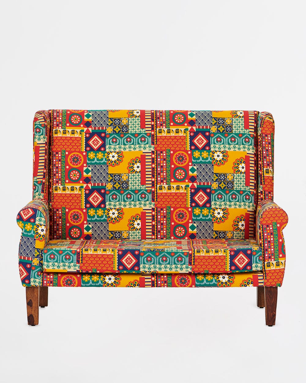 Chumbak Begum Loveseat - 2 Seater, Floral Swirls