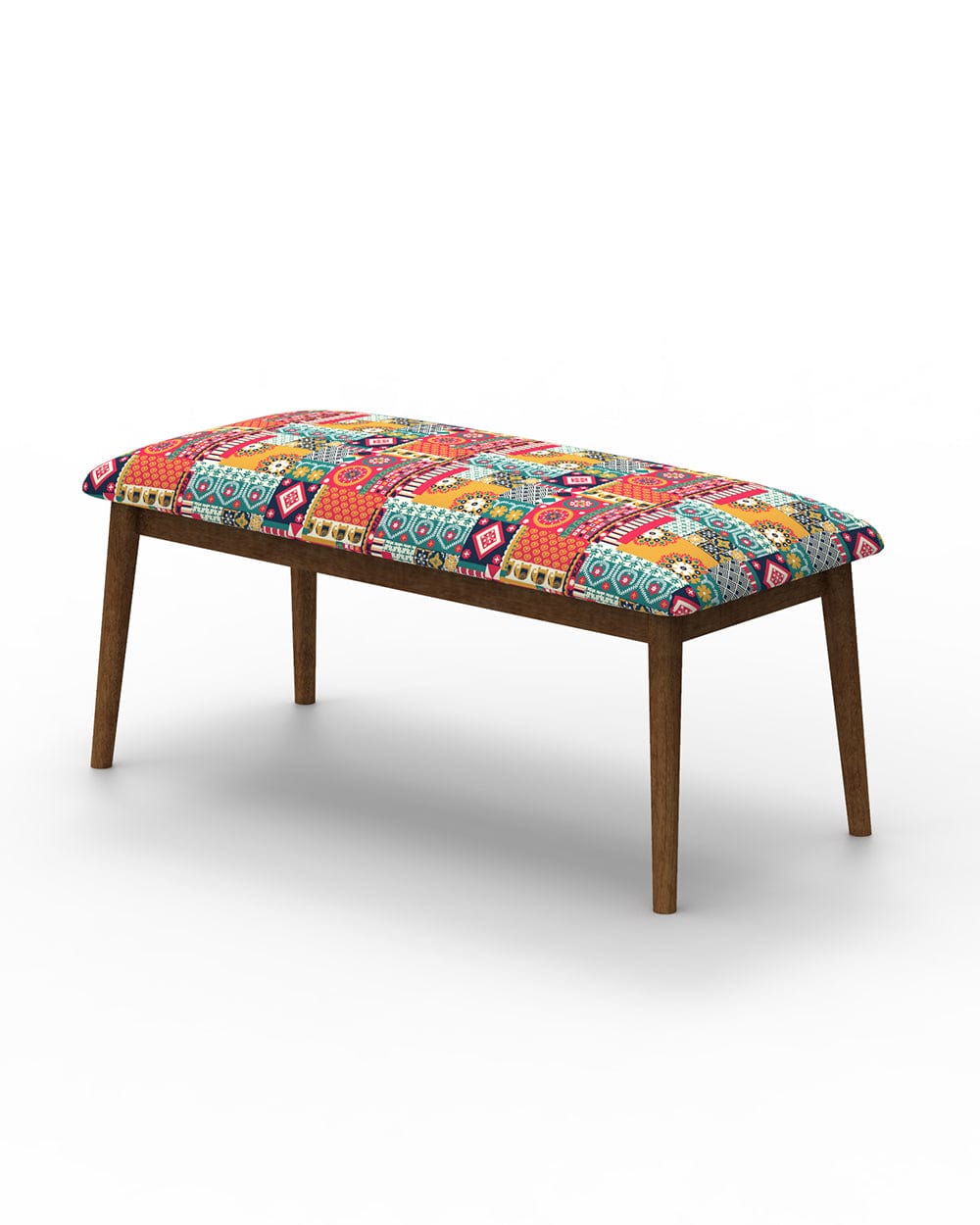 Chumbak Jodhpur Bench - Floral Swirls Red