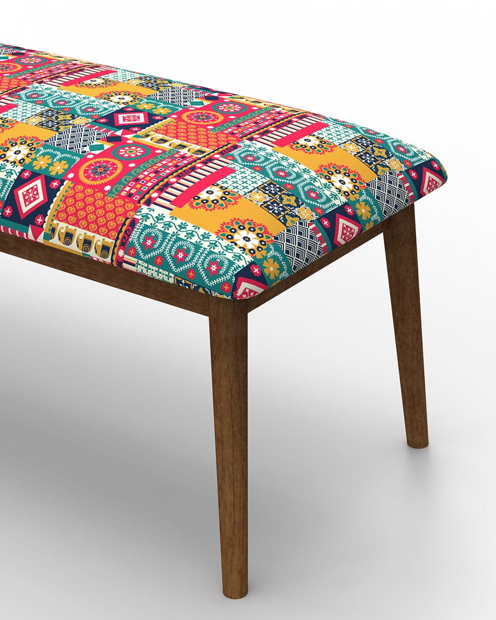 Chumbak Jodhpur Bench - Floral Swirls Red