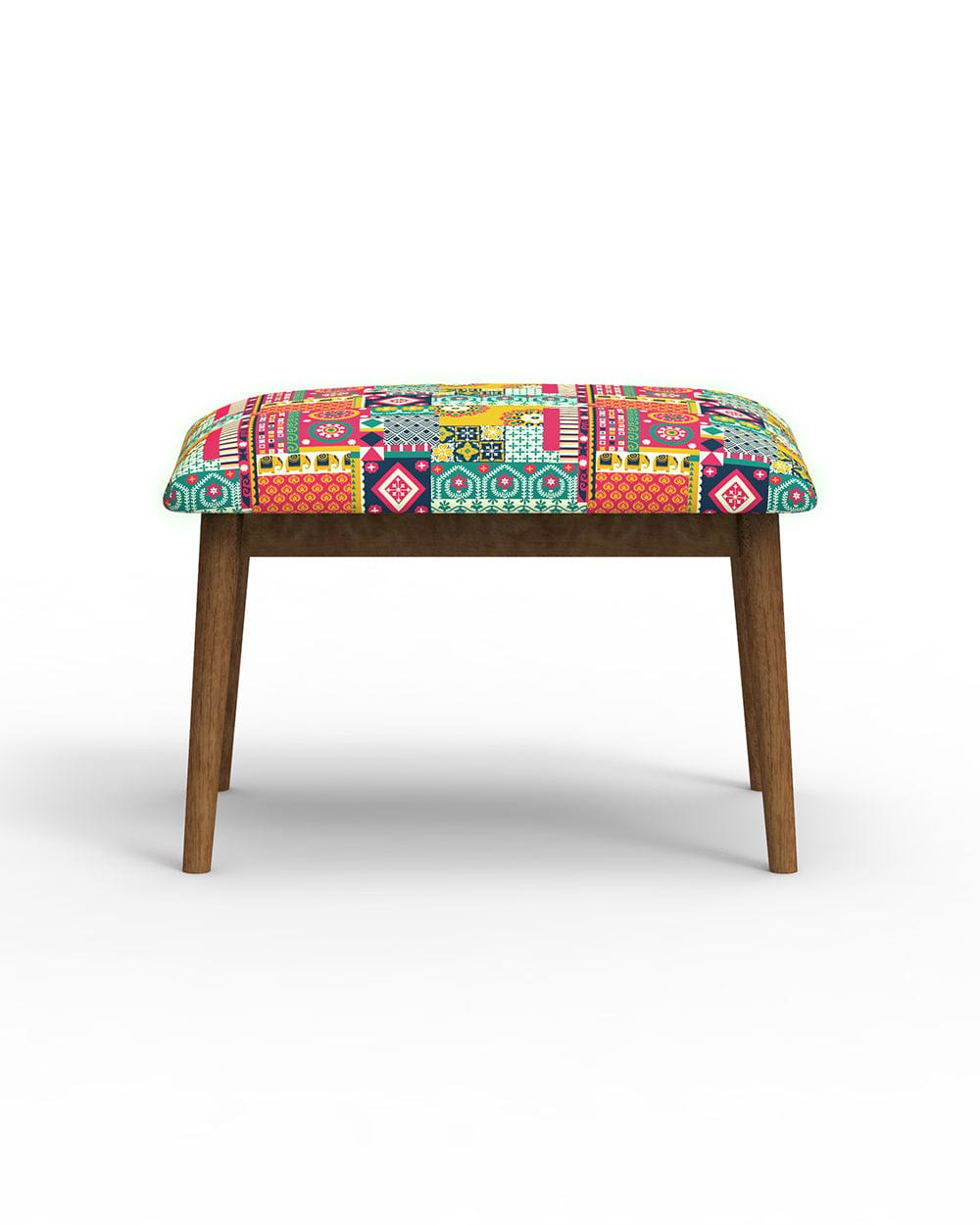 Chumbak Jodhpur Bench Small- Floral Swirls Red