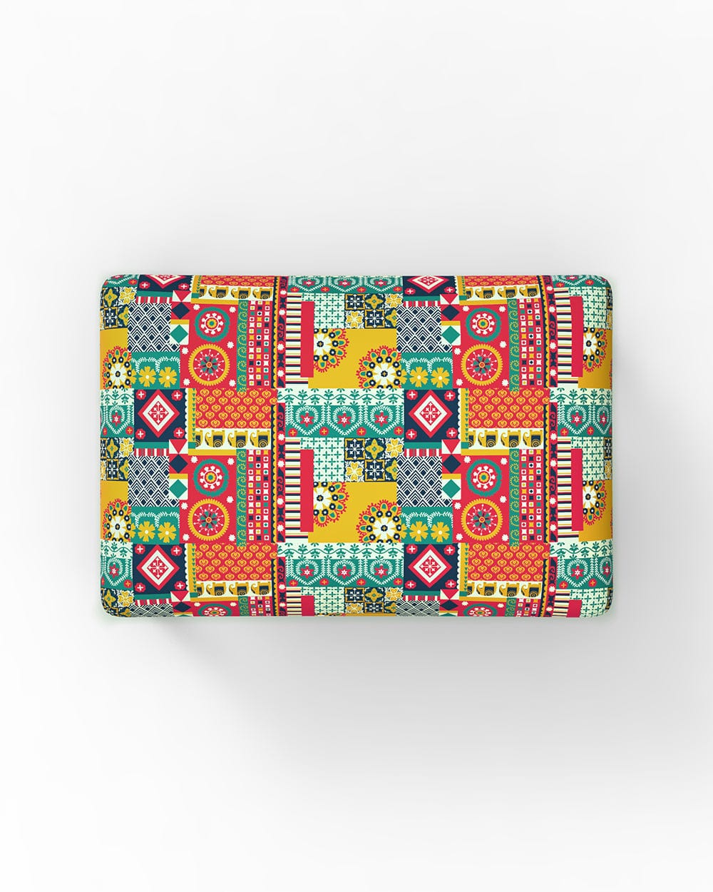 Chumbak Jodhpur Bench Small- Floral Swirls Red
