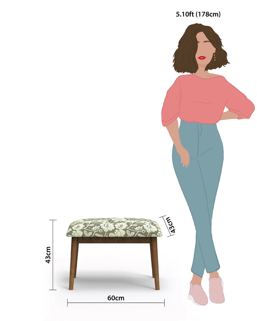 Chumbak Jodhpur Bench Small- Grey's Garden