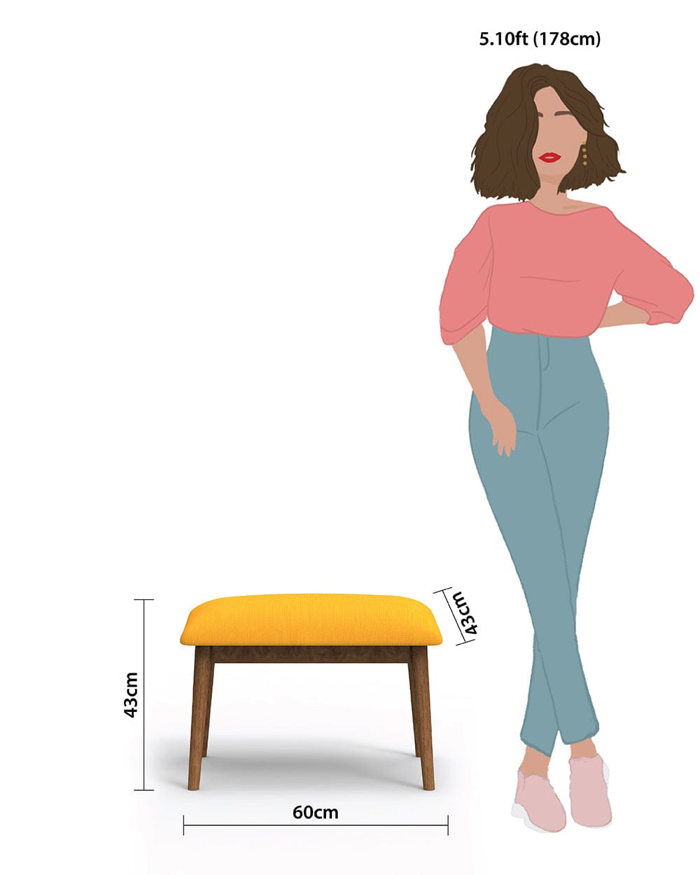 Chumbak Jodhpur Bench Small- Sahara Mustard