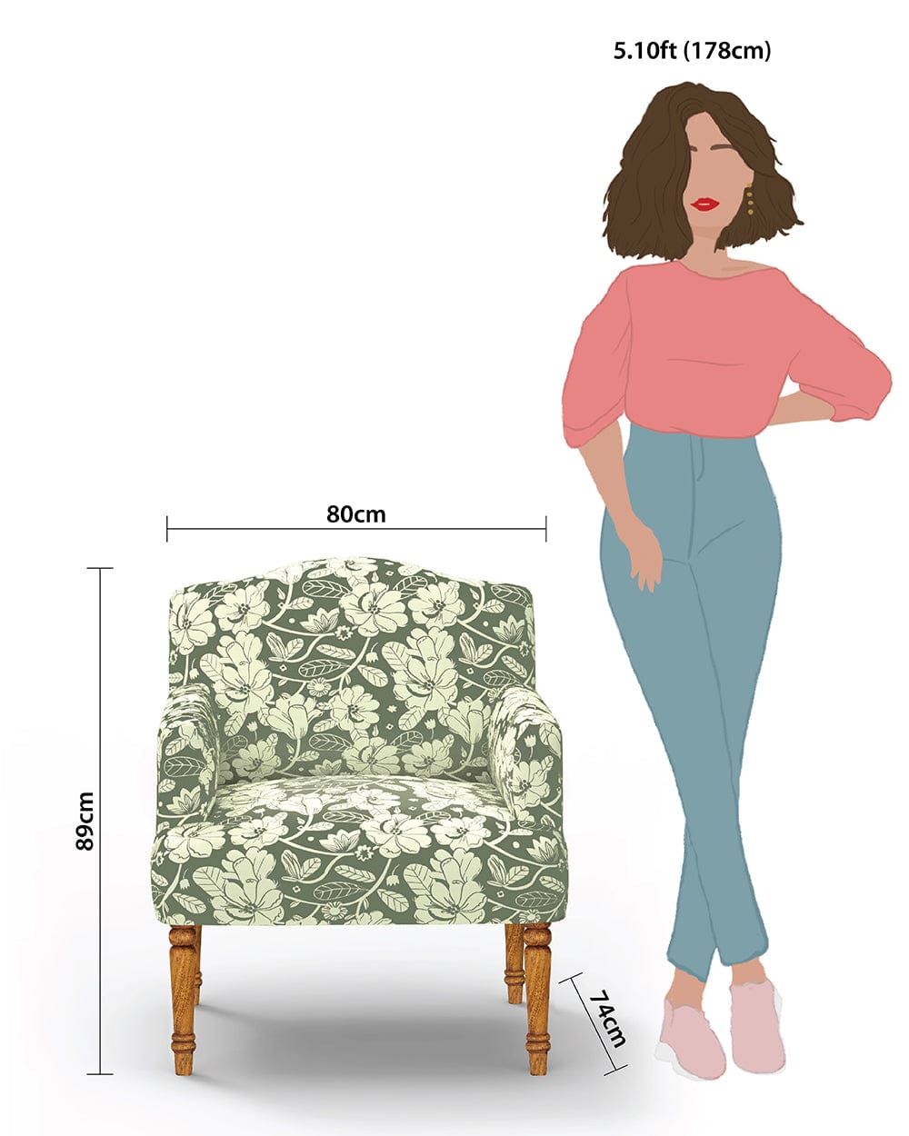 Chumbak Nawaab Arm Chair - Grey's Garden