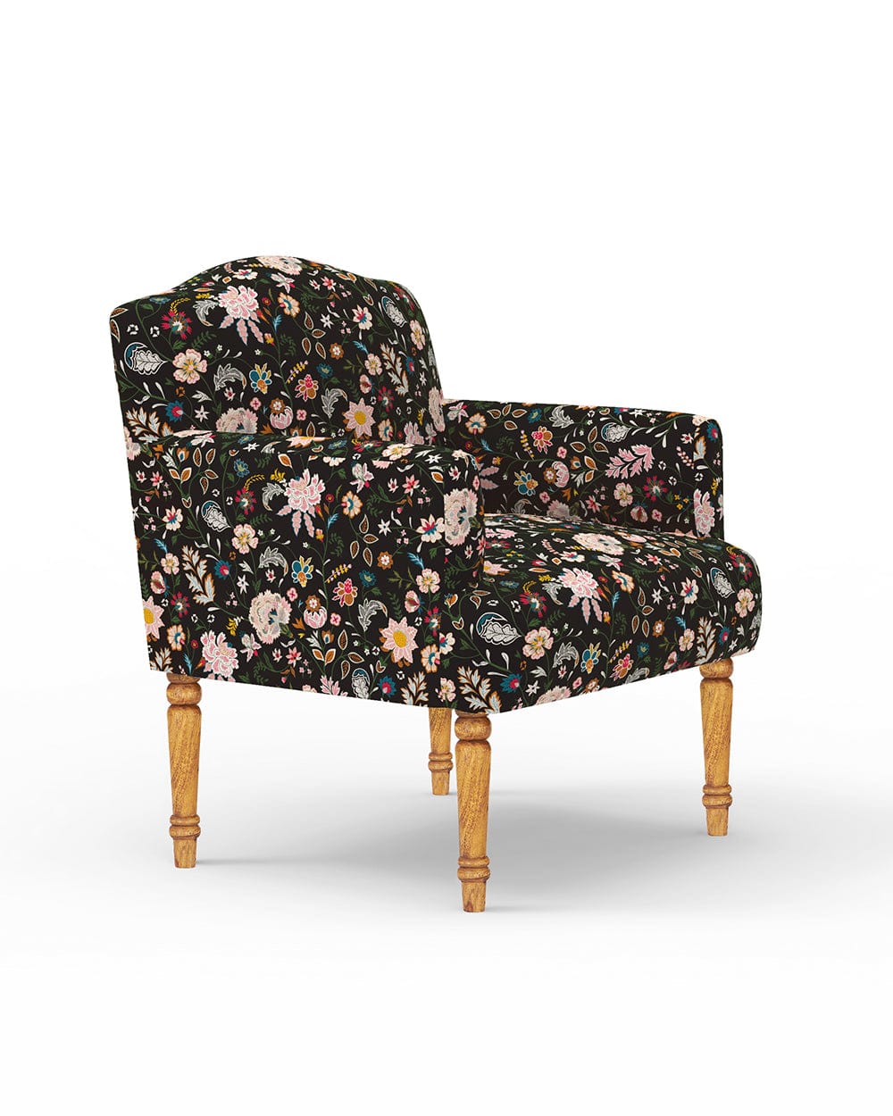 Chumbak Nawaab Arm Chair - Bohemian Paisleys Black