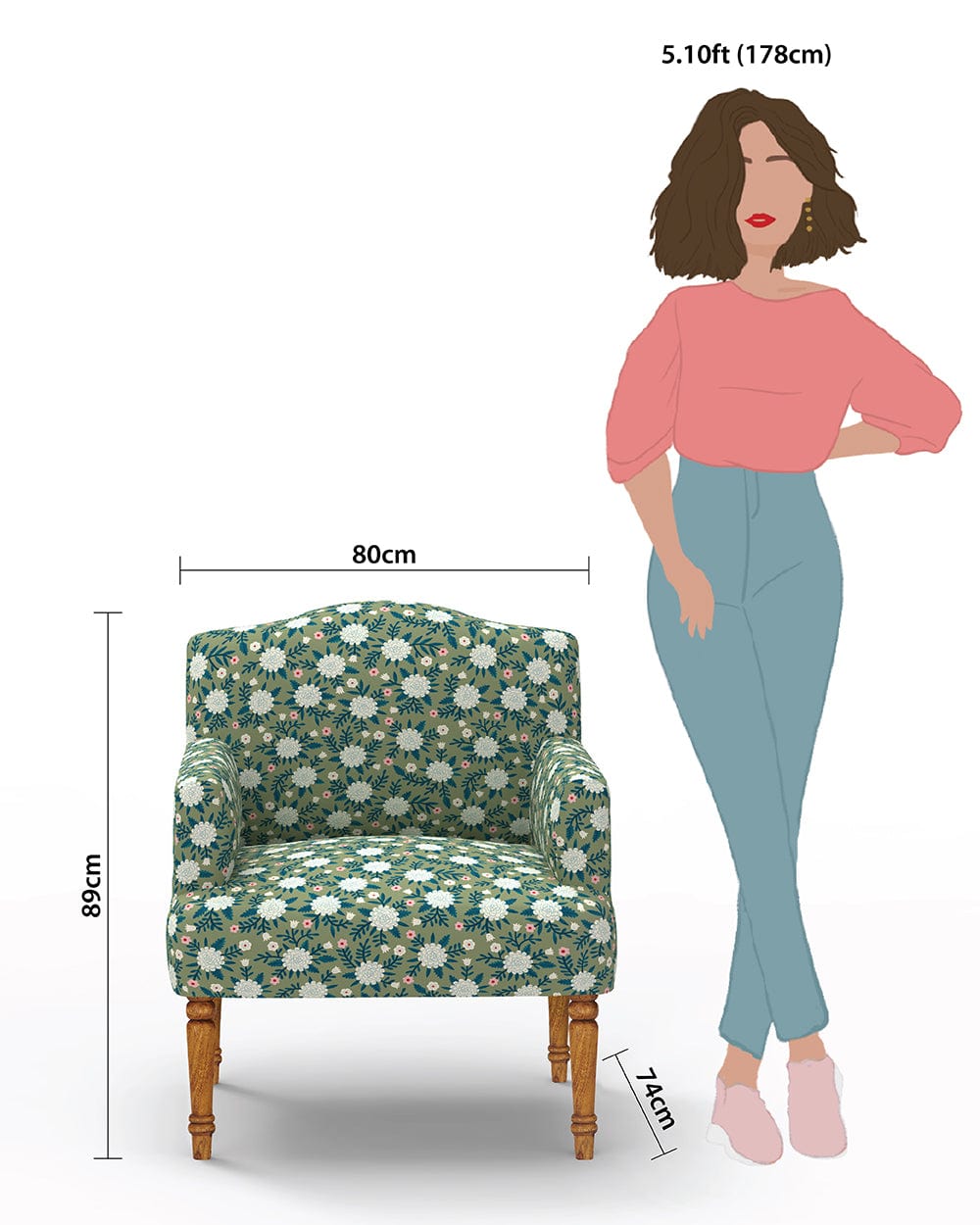 Chumbak Nawaab Arm Chair - Spring Marigold Green