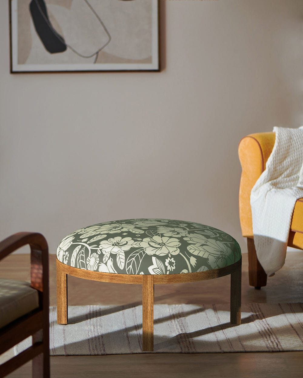 Chumbak Bohemian Ottoman - Grey's Garden